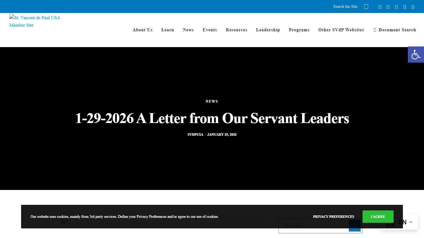 1-29-2026 A Letter from Our Servant Leaders – St. Vincent de Paul USA Member Site